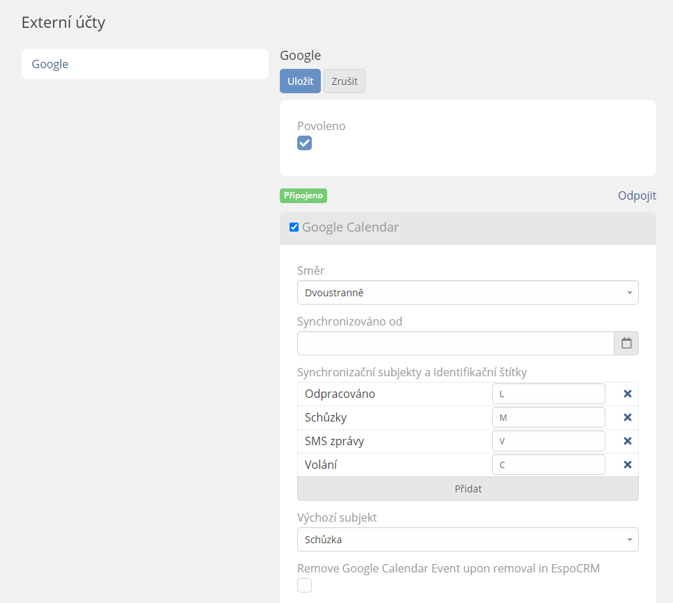 Google kalendar synchronizacia