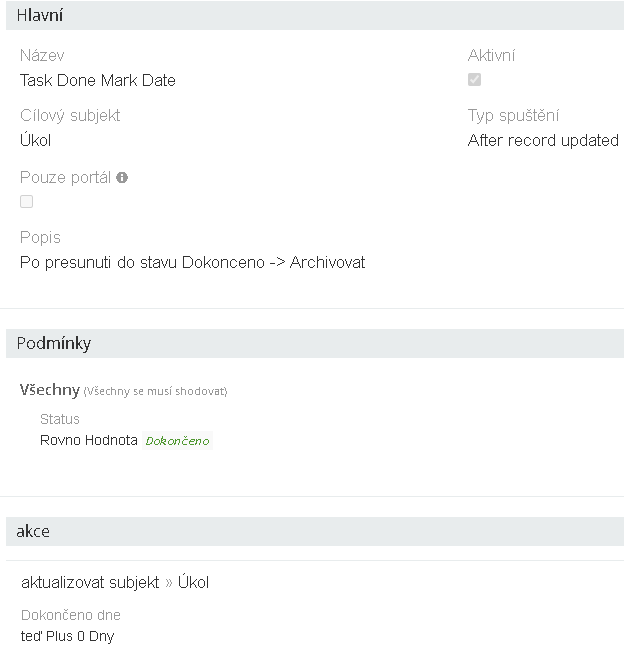 Nastavenie workflows